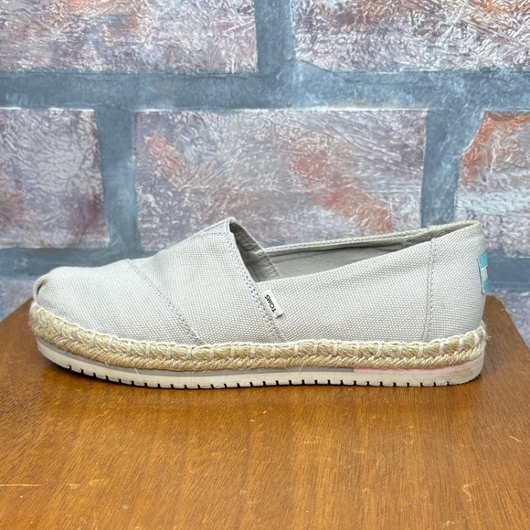 TOMS Light Gray Canvas Slip-Ons - Picture 5 of 9